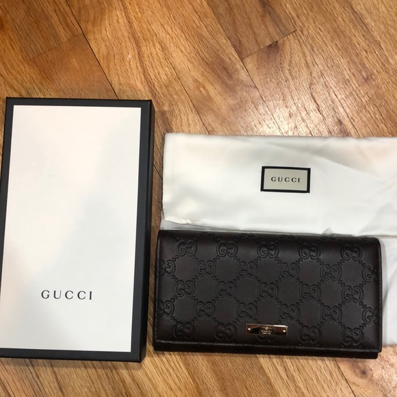 Long dark brown guccisima wallet continental - Picture 2 of 11